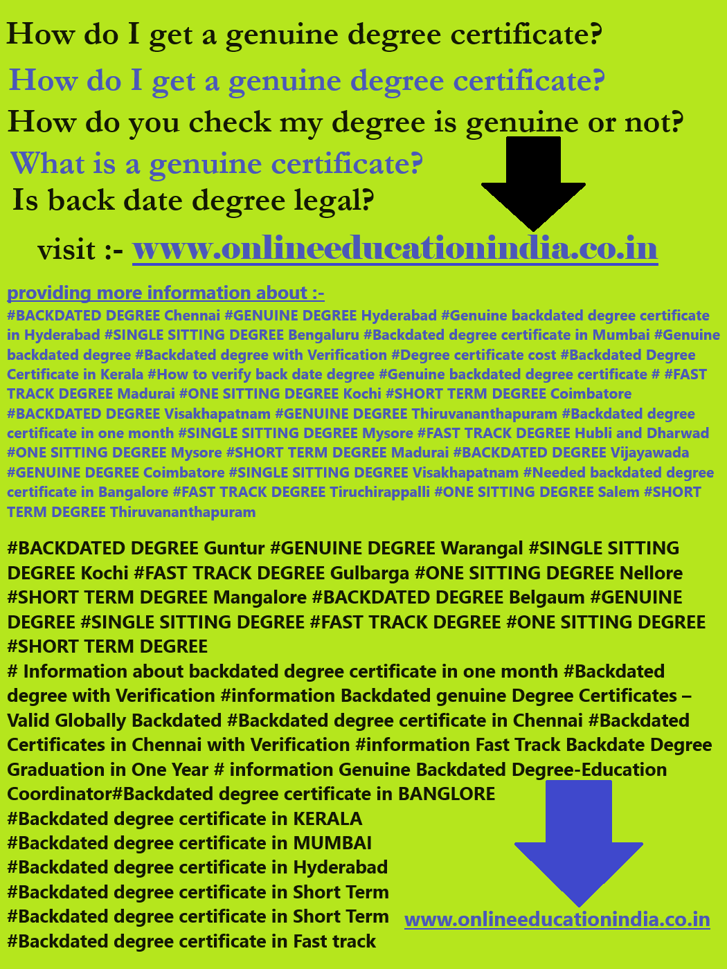 genuine degree certificate genuine certificate Backdated Genuine degree Certificates Fast track Genuine degree certificates Bangalore mumbai pune hyderabad UAE