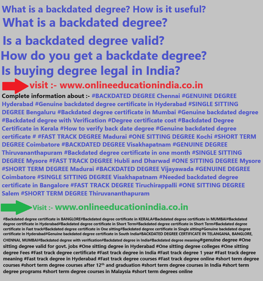 backdated phd degree in india