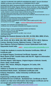 INFORMATION ABOUT GENUINE Backdated DEGREE Certificates HYDERABAD GENUINE DEGREE SOUTH INDIA BACKDATED DEGREE HYDERABAD BACKDATED DEGREE SOUTH INDIA KERALA