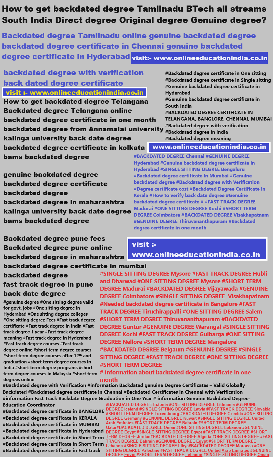 Backdated degree certificate with database. INFORMATION ABOUT