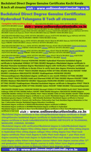 Backdated Direct Degree Genuine Certificates Kochi Kerala Btech all streams Backdated Direct Degree Genuine Certificates Hyderabad Telangana B Tech all streams