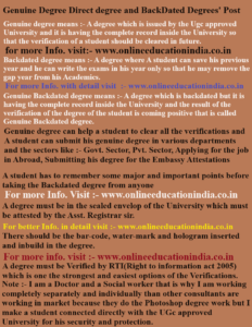 Genuine Degree, Direct degree and BackDated Degrees' Post, Genuine degree for South india, Direct degree for Gulf countries, Backdated Genuine degree for Asia