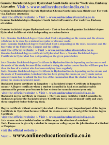 Genuine Backdated degree Hyderabad South India Asia for Work visa, Embassy Attestation Genuine Backdated degree Kerala Hyderabad Chennai South India Asia Middle east For work visa, Embassy attestation Genuine Backdated degree Bangalore South India Gulf countries For work visa, Embassy attestation