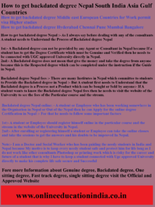 How to get backdated degree Nepal South India Asia Gulf Countries How to get backdated degree Middle east European Countries for Work permit visa Higher studies How to get backdated degree Hyderabad Chennai Pune Mumbai Bangalore