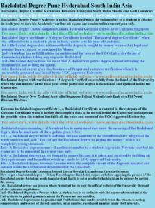 Backdated Degree Pune Hyderabad South India Asia Backdated Degree Chennai Karnataka Tamandu Telangana South India Middle east Gulf Countries
