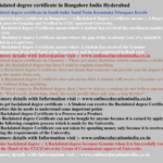 Backdated degree certificate in Bangalore India Hyderabad 