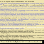 How to get an original degree certificate India Asia Hyderabad How to get an original degree certificate Bangalore Karnataka Kerala Trivandrum Chennai Tamil Nadu South India