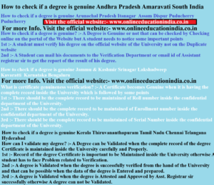How to check if a degree is genuine Andhra Pradesh Amaravati South India How to check if a degree is genuine Arunachal Pradesh Itanagar  Assam Dispur Puducherry Puducherry