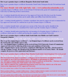 How to get a genuine degree certificate Bangalore Hyderabad South India How to get a genuine degree certificate Karnataka Tamil Nadu Telangana Kerala Trivandrum South India