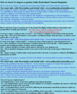 How to check if a degree is genuine India Hyderabad Chennai Bangalore How to check if a degree is genuine Kerala South India Middle east Gulf Countries Nepal