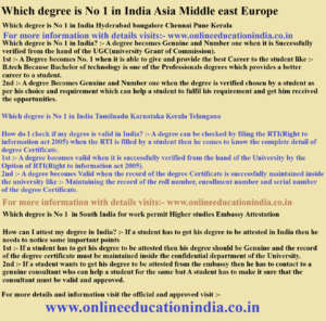 Which degree is No 1 in India Asia Middle east Europe Which degree is No 1 in India Hyderabad bangalore Chennai Pune Kerala