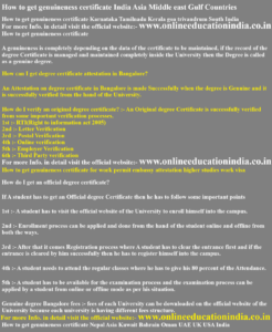 How to get genuineness certificate India Asia Middle east Gulf Countries How to get genuineness certificate Karnataka Tamilnadu Kerala goa trivandrum South