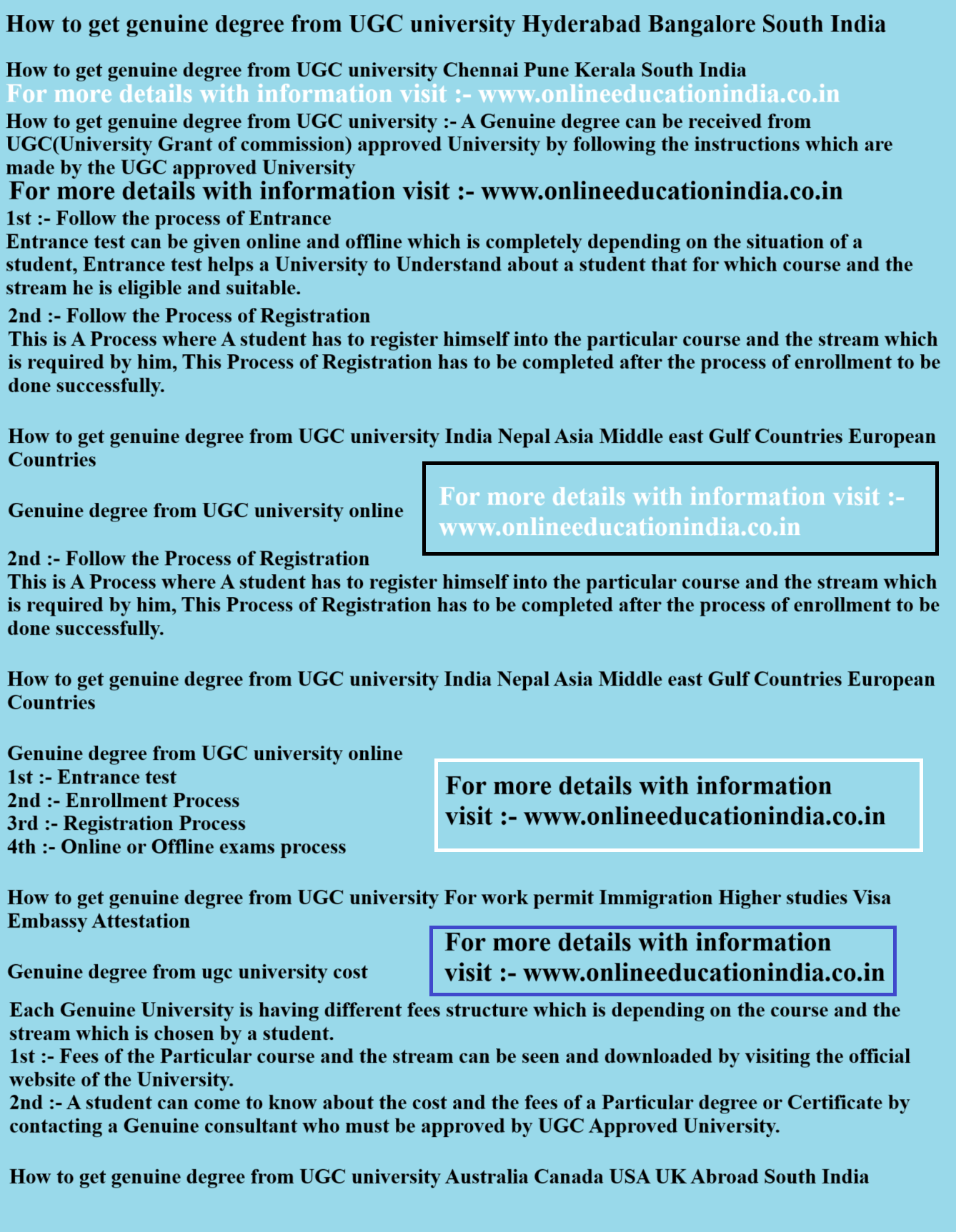 How to get genuine degree from UGC university Hyderabad Bangalore South India How to get genuine degree from UGC university Chennai Pune Kerala South India