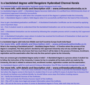 Is a backdated degree valid Bangalore Hyderabad Chennai Kerala Is a backdated degree valid Karnataka Tamilnadu Kerala Telangana South India
