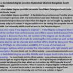 Is a backdated degree possible Hyderabad Chennai Bangalore South India 