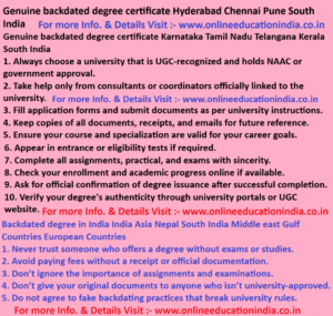 Genuine backdated degree certificate Hyderabad Chennai Pune South India Genuine backdated degree certificate Karnataka Tamil Nadu Telangana Kerala South India
