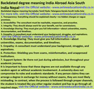 Backdated degree meaning India Abroad Asia South India Nepal Backdated degree meaning Karnataka Tamil Nadu Telangana Kerala South India Asia