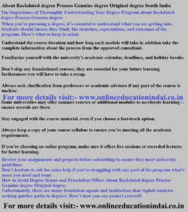 About Backdated degree Process Genuine degree Original degree South India The Importance of Thoroughly Understanding Your Degree Program about Backdated degree Process Genuine degree