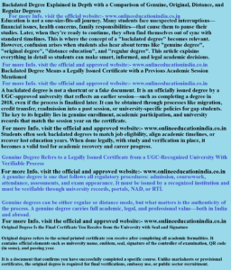 Backdated Degree Explained in Depth with a Comparison of Genuine, Original, Distance, and Regular Degrees