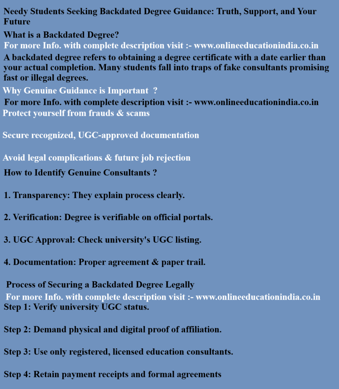 Needy Students Seeking Backdated Degree Guidance: Truth, Support, and Your Future