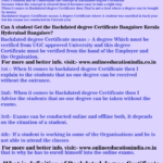 How to get Backdated degree Certificate Hyderabad South India? Can A student Get the Backdated degree Certificate Bangalore Kerala Hyderabad Bangalore?